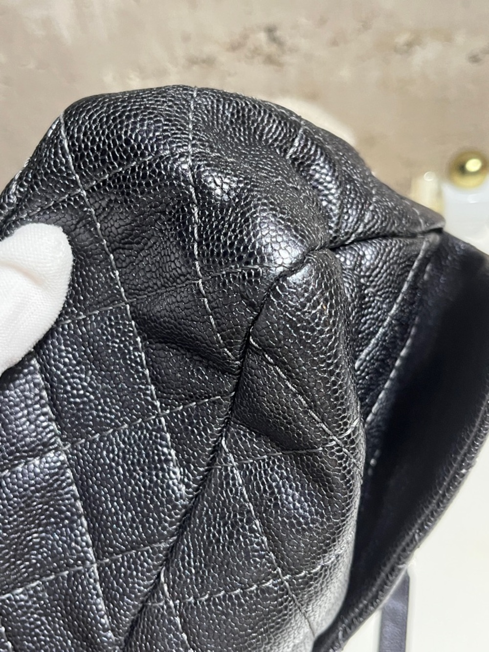 CHANEL Quilted Caviar Leather Jumbo Airplane Double Flap Shoulder Bag - Picture 9 of 16